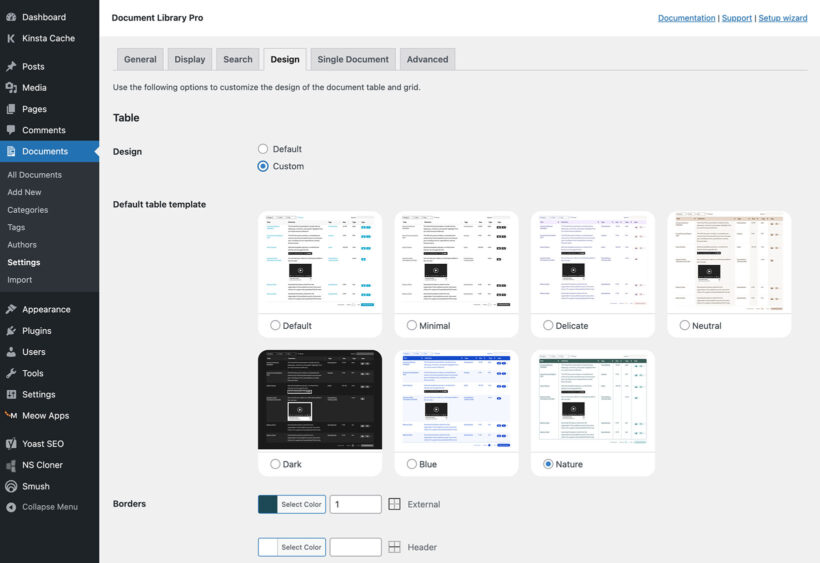 Document Library Pro design templates
