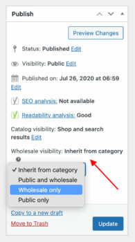 WooCommerce wholesale product visibility
