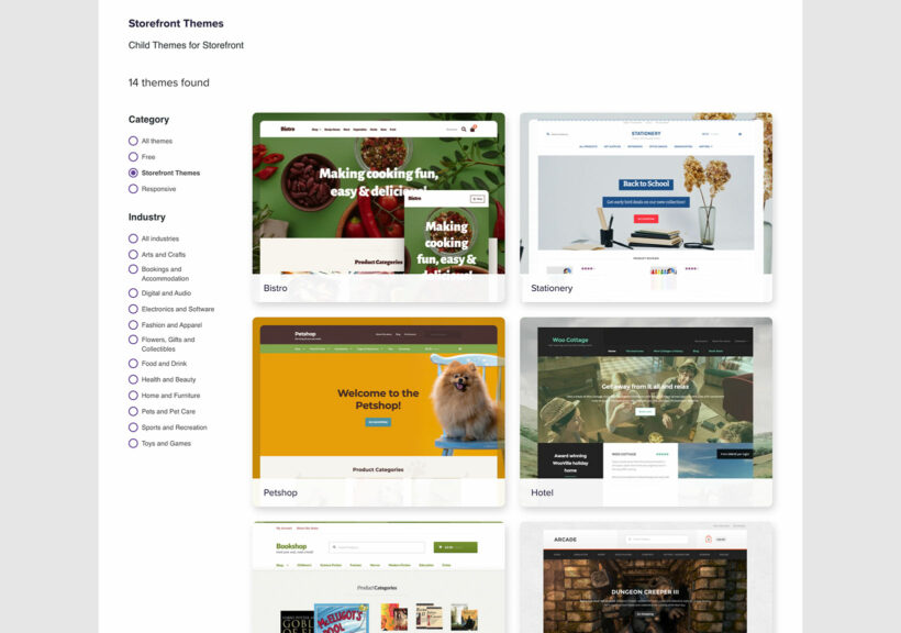 Storefront child themes