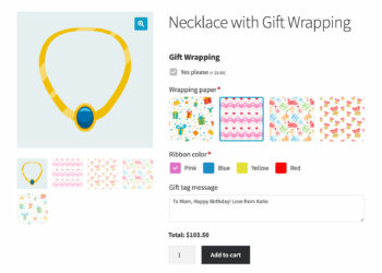 WooCommerce gift wrap product with conditional logic