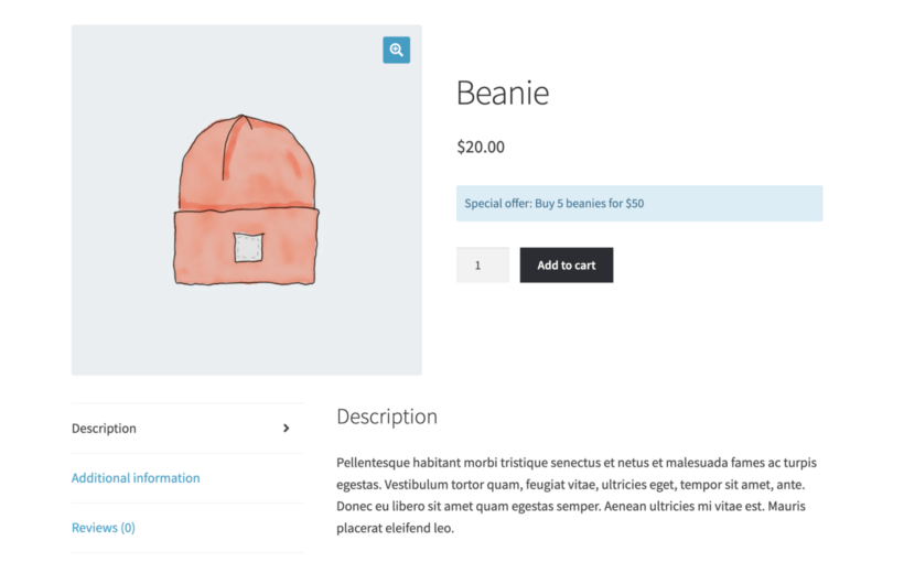 WooCommerce Discount Manager product page content