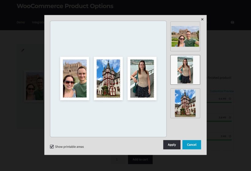 WooCommerce live preview multiple images